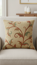 Embroidered Linen Throw Pillow