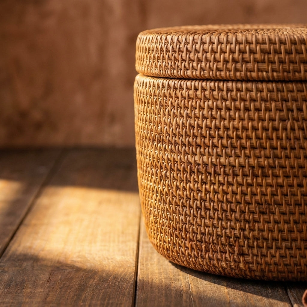 Handwoven Rattan storage basket