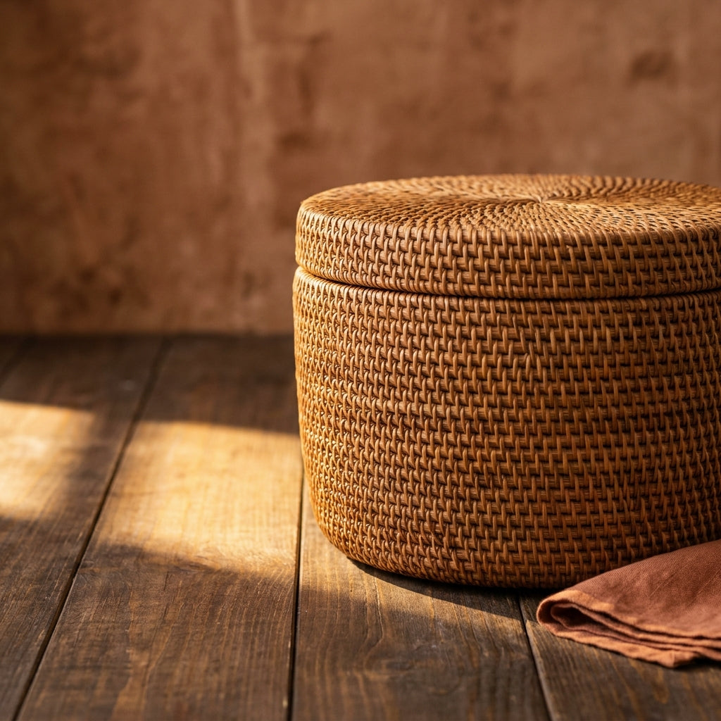 Handwoven Rattan storage basket