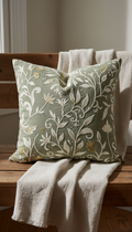 Sage Green Embroidered Cushion Cover